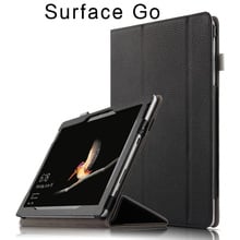 Funda de cuero genuino con tapa y soporte magnético, cubierta inteligente de cuero Real para Microsoft Surface GO SurfaceGO, portátil, tableta de 10 pulgadas 2024 - compra barato