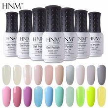 Hnm esmalte de unha em gel uv cor pura, 8ml semipermanente, base superior para unha de manicure, verniz, arte, hybird 2024 - compre barato