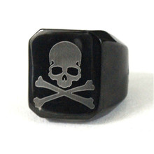 3pc/lot size New Design Black Color Skull Ring 316L Stainless Steel Cool Band Party Popular Skull Ring 2024 - buy cheap