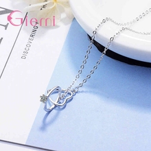 Hot Sale Unique Design Link Heart Real 925 Sterling Silver  Pendant Necklace For Women Girlfriend Anniversary Gift 2024 - buy cheap