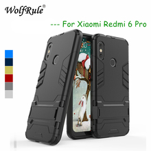 Case For Xiaomi Redmi 6 Pro Cover Rubber + Hard Plastic Kickstand Back Case For Xiaomi Redmi 6 Pro Fundas For Xiaomi Mi A2 Lite 2024 - buy cheap