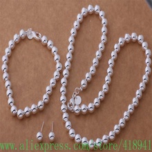 Silver Plated Jewelry Sets Necklace 650 + Bracelet 272 + Earring 441 /ehkamyra bimajzta AS294 2024 - buy cheap