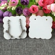 200pcs/lot  5*5cm White Paper Cards Earring/Jewelry Cards Ear Studs Display Card Blank Earring Paper Ear Studs Hang price Tags 2024 - buy cheap