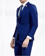 Traje de moda de corte ajustado para hombre, traje personalizado de color azul real con un botón y pantalones sencillos de 2 piezas 2024 - compra barato