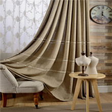 Cortina de tela Jacquard de lino tejido grueso de alta calidad, cortinas para sala de estar, opaca de lujo 2024 - compra barato