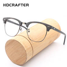 HDCRAFTER cat eye Vintage optical glasses frame Half frame Wooden eyeglasses de grau eyewear frame 2024 - buy cheap