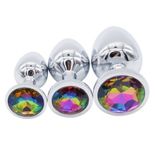 Metal Rainbow Jewel Anal plug butt plug anal sex toy for men and women 3 sizes 2024 - buy cheap