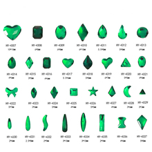 10pcs/lot Fashion Shapes Nail Art 3d Flat Back Green Crystals Iridescent Rainbow Colors Rhinestones Decorations 2024 - buy cheap