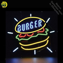 Burger Food Neon Sign Restaurant neon bulb Sign neon lights Brand LOGO Sign glass Tube Handcraft Iconic Sign Display light up 2024 - buy cheap