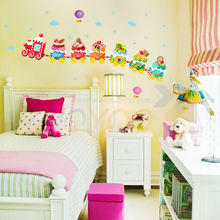 Adesivo de parede para quarto infantil zooyoo769, adesivo decorativo removível com pvc para sorvete e trem de parede 2024 - compre barato