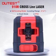 Outest-medidor de nível a laser com feixe vermelho 910r, 2 linhas, nivelamento automático, cruz, nivelador vertical e horizontal, medição de laser 2024 - compre barato