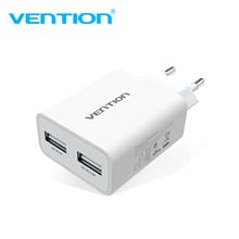 Vention Mobile Phone Charger 5V 1A 2.4A Dual USB Charger Portable Travel Wall Charger Adapter EU Plug For samsung s8 Xiaomi 2024 - buy cheap