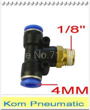 10pcs/lot Free Shipping APB PB 4-01 Pneumatic 4mm Tube Push In 1/8" Inch Thread Air Fitting Connector 3 Way Male Branch Tee 2024 - buy cheap