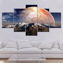 Marco de lienzo para pared, póster artístico para paisaje de montaña, pintura para habitación de niños, fotos impresas en HD de Planeta, decoración Modular 2024 - compra barato