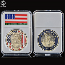 Medalla de Saint Michael del arcángel, desafío de los Estados Unidos, moneda de recuerdo de nuestro oficial caído, patrón, con exhibición de monedas PCCB 2024 - compra barato