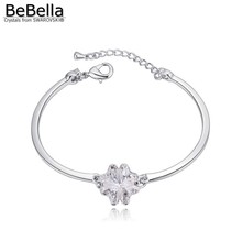 BeBella-pulsera TRÉBOL DE LA SUERTE de Cristal Swarovski para mujer, brazalete hecho con Cristales austriacos 2024 - compra barato