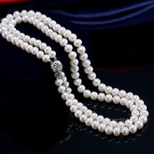 2 rows 7-8mm south sea white pearl necklace 18"19"925s 2024 - buy cheap