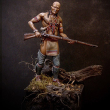 1/24 cherokee warrior, 18 do século, figura de modelo de resina gk, não montada e sem pintura 2024 - compre barato