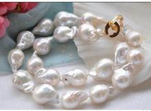 Wholesale Lovely Women's Wedding Jewelry stunning  Lustre 17" 20mm WHITE DRIP BAROQUE KESHI REBORN PEARL NECKLACE 2024 - buy cheap