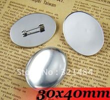 Silver Plated 300piece 30x40mm Oval Cameo Cabochon Setting Brooch Base Brooch Blanks Brooch Safety Pins 2024 - buy cheap