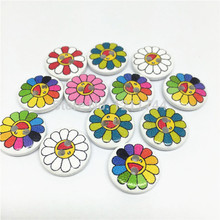1000 шт 15 мм смешанные цветочные узоры деревянные круглые кнопки Швейные аксессуары для скрапбукинга ремесла 2024 - купить недорого