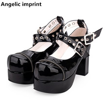 Angelic imprint woman mori girl lolita cosplay punk shoes lady high thick heels pumps platform shoes women princess dress shoes 2024 - buy cheap