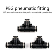 Each One Pneumatic Equal Tee 3 ways Hose Tube Connector PEG Push In Air Gas Quick Fittings "T" Type Plastic OD 4 6 8 10 12 16MM 2024 - buy cheap