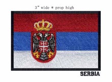 Parche bordado de bandera del borde negro de alta calidad de SERBIA, Parche de fútbol ancho de 3" 2024 - compra barato