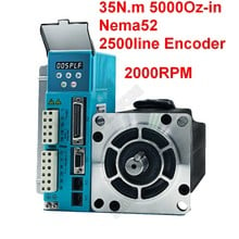 Codificador de linhas 2500, 35nm, 5000oz-in nema52, 3ph, 2000 v ac, 130 rpm, 130mm, motor de passo com loop fechado, hybird, kit de unidade servo ac 2024 - compre barato