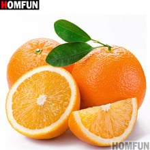 Homfun pintura completa de diamante quadrado/redondo 5d diy, "orange e frutas", ponto cruz bordado, decoração da casa 5d a16285 2024 - compre barato