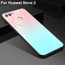 For Huawei Nova 2 Case Tempered Glass Luxury Gradient Soft Silicone Frame Back Cover 5.0'' For Huawei Nova2 PIC-AL00 Phone Cases 2024 - buy cheap