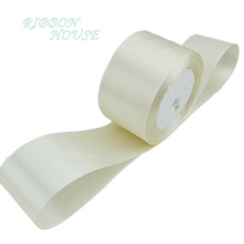 (25 yardas/roll) 2 "(50mm) blanco crema de una sola cara de satén cinta decoración regalo cintas de Navidad 2024 - compra barato