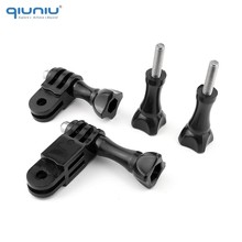 Suporte de capacete com pivô qiuniu, acessório para cabeça de capacete ajustável com 3 vias para gopro hero 9/8/7/6/5/4/3 e yi para dji osmo 2024 - compre barato