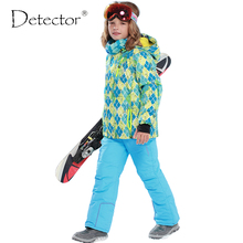 Nova chegada Detector de Marca ternos de esqui para Crianças & snowboard quente grosso windproof & impermeável jaqueta e calça para meninos e meninas 2024 - compre barato