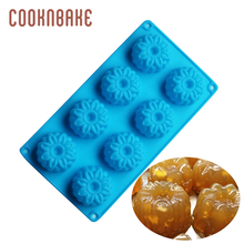 COOKNBAKE silicone mold for cake Baking flower shape handmade soap mould bread ice jello pudding form 8 hole Sunflower cake bake 2024 - buy cheap