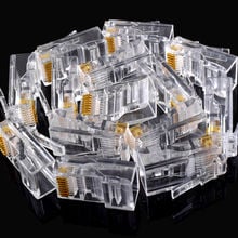 25Pcs Gold plated RJ45 Net Network Modular Plug Cat5 CAT5e Connector New Drop Shipping 2024 - buy cheap