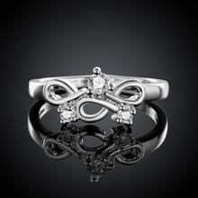 Классические женские свадебные серебряные ювелирные изделия с кристаллами, простые и стильные женские сверкающие кольца с фианитами в романтическом стиле R656 2024 - купить недорого