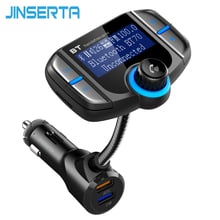 Автомобильный FM-трансмиттер JINSERTA BT70 с Bluetooth, FM-модулятор, передатчик с двойным USB-зарядным устройством QC3.0, аудио, MP3, музыкальный плеер для автомобиля 2024 - купить недорого