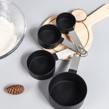 4 / 8PCS Stainless Steel Retro Copper Plated Black Baking Measuring Cup And Measuring Spoon Plastic Ladle Measuring Tool Set 2024 - buy cheap