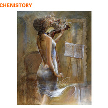 CHENISTORY DIY Painting By Numbers Acrylic Paint On Canvas Abstract Oil Painting For Room Artwork Adornment 40x50cm Play Violin 2024 - buy cheap