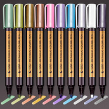 STA 10Pcs Metallic Paint Art Marker Pens Metal Permanent for Black Paper, Card Making, DIY Photo Album, Painting Rocks, Glass 2024 - buy cheap