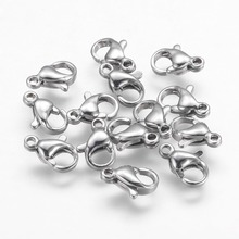 20pcs 9/10/11/12/13/15mm 304 Stainless Steel Lobster Claw Clasps Hooks for Metal DIY Jewelry Findings Accessories supplies 2024 - buy cheap