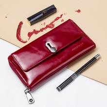 Contact's New Fashion Women Wallet Long Design Clutch Wallets Genuine Leather Female Wallet Zipper&Hasp Coin Purse High Quality 2024 - buy cheap