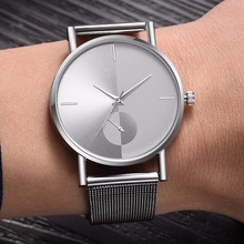 Новые роскошные брендовые кварцевые часы для мужчин модные европейские и американские популярные часы Reloj Hombre из нержавеющей стали сетчатые наручные часы 2024 - купить недорого