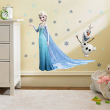 Cartoon diy frozen princess Elsa Anna wall stickers girl Children room background decoration removable kids bedroom poster decal 2024 - buy cheap