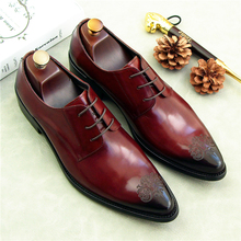 Oxford-zapatos de vestir para hombre, calzado con punta puntiaguda tallada en color negro, para primavera y boda, zapatos Oxford con cordones para negocios y oficina, 2018 2024 - compra barato