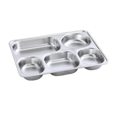 304 Stainless Steel Fast Food Tray Child Baby Anti-fall Tray Student Cafeteria Partition Plate 2024 - buy cheap