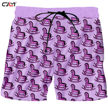 CJLM Hot Sale Men's Shorts Wholesale 3D Full Printed Shorts Purple Wooden Horse Geometric Arrangement Man Clothes 2024 - buy cheap