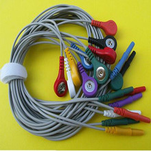 Cable Holter de 10 cables, cable de plomo ECG, diez cables DIN, terminal Din 1,5 a 4,0 snap, estándar AHA para máquina Holter 2024 - compra barato