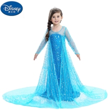 Disney-vestido de princesa elsa para niñas, falda de Frozen de manga corta, accesorios para Halloween, 2019 2024 - compra barato